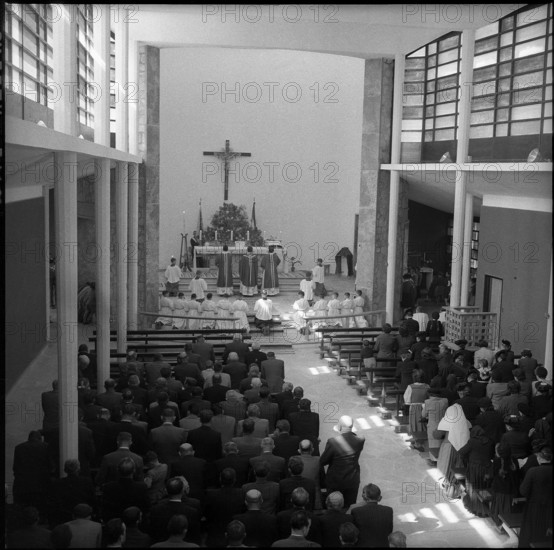 Service on the day of St. George in Chermignon, 1955