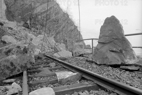Rock slip near Lopper tunnel 1973