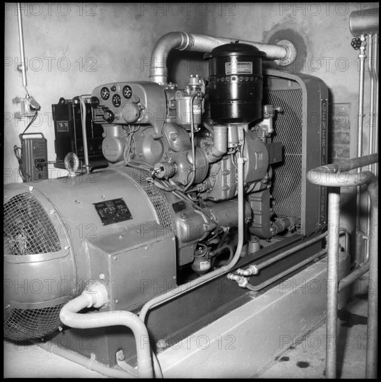 Emergency generator at Calancasca power station, Roveredo 1951