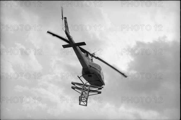 Constructing the Brisen chair lift, 1964