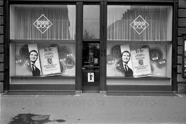 Shop window Ringier publisher: advance sale for concert with Freddy Quinn, 1968