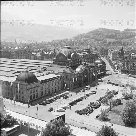 Lucerne railway station; 1952