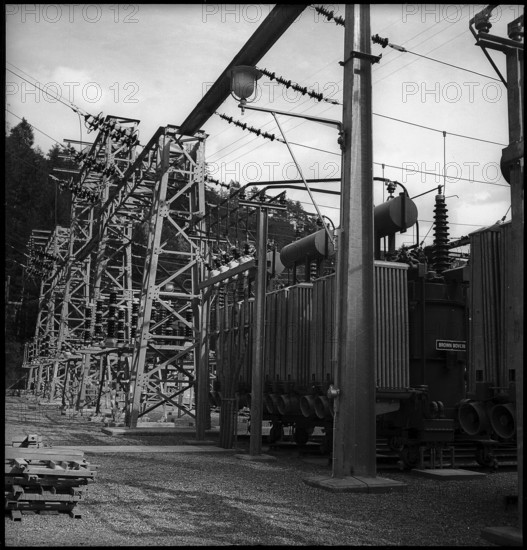 Transformer station, Juliawerk Tiefencastel 1949