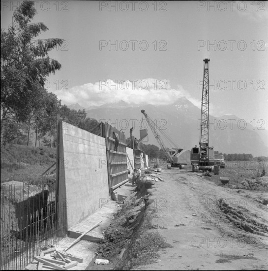 Aigle, refinery under construction; 1960