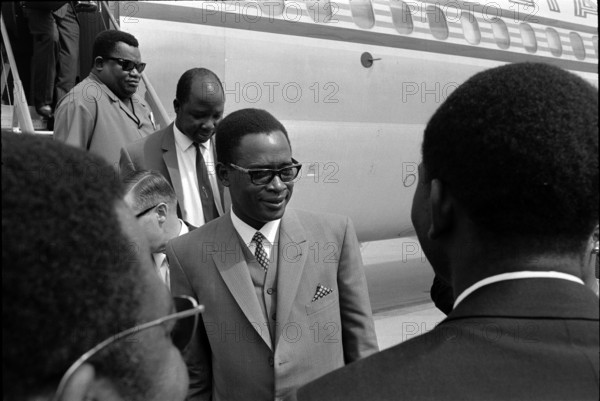 General Mobutu arriving at the Geneva airport, 1968