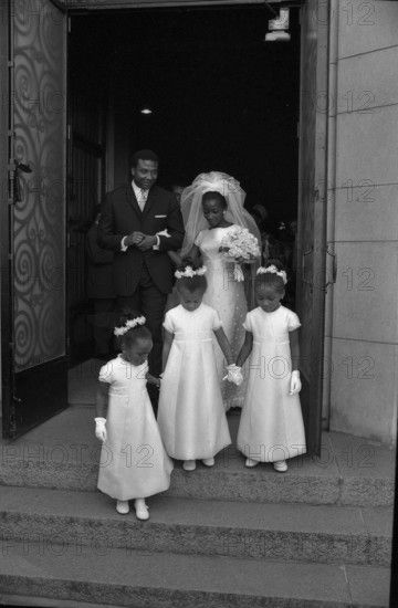 Elpidio Olympio marrying Marie Houphouet Boigny in Geneva, 1967