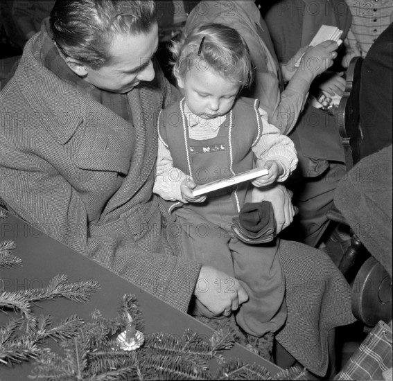 Hungarian refugees at Christmas party, St. Gallen 1956