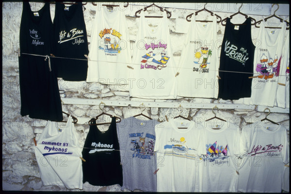 T-shirt stall on Mykonos 1987