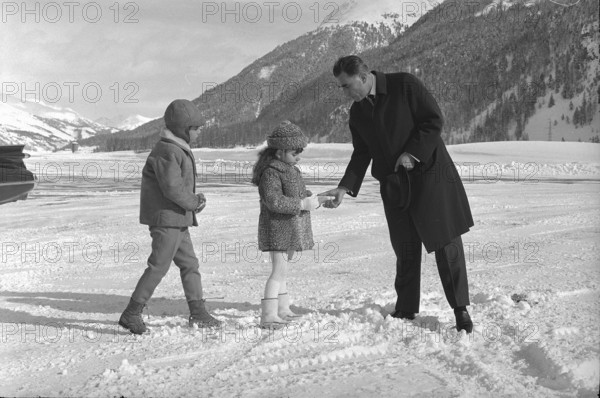 Reza Cyrus and Farahnaz Pahlavi in St. Moritz, 1968