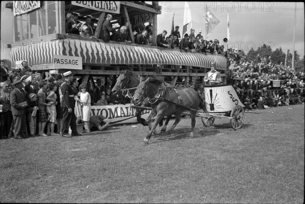 62nd Marché-Concours Saignelégier, chariot race, 1965