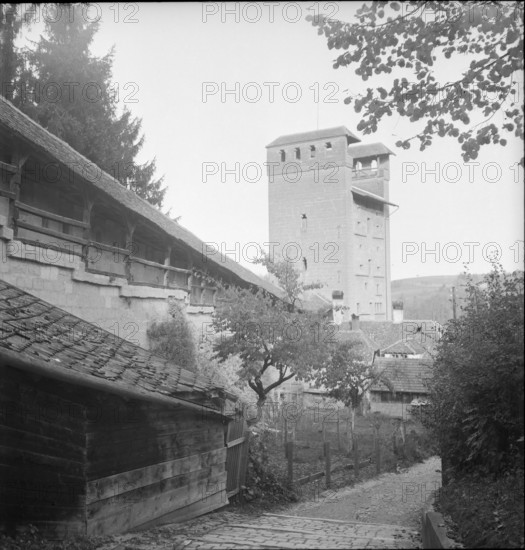 Fribourg; Morat Tower; 1945