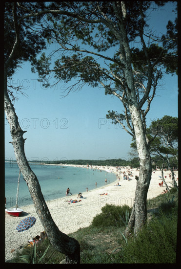 Bathing beach in Mallorca, 1976