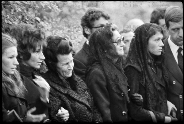 Jo Siffert's funeral, Friborg 1971; widow Simone Siffert-Guhl