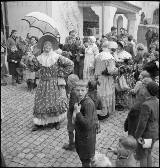 Carnival festivities in Schwyz, 1950