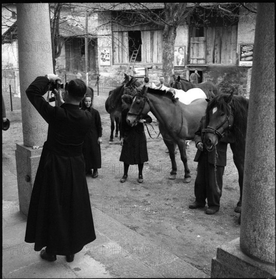 Blessing of horses and mules in Turtmann, 1956