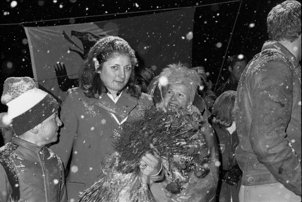 Celebration for downhill world champion Annerösli Zryd, Adelboden 1970