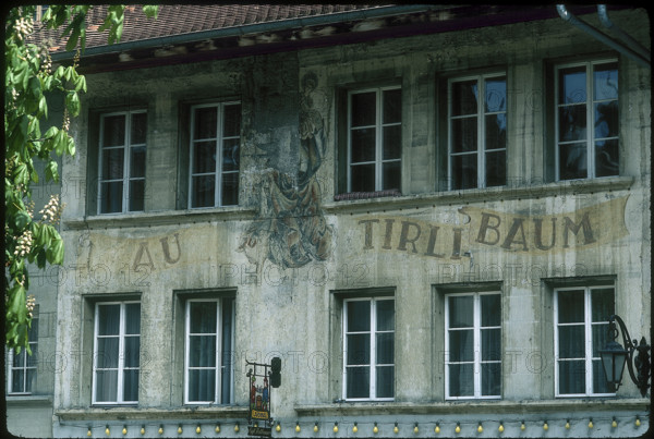 House front, restaurant in Freiburg, 1981