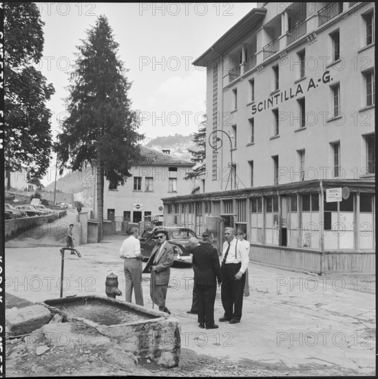 Federal councilors visiting St. Niklaus, Valais; 1957