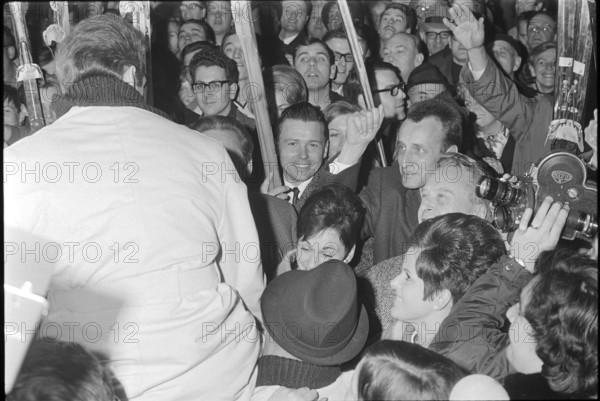 Reception of Alois Kälin, second in the Nordic combined in Grenoble