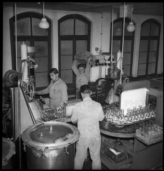 Coca-Cola Berne, workers, bottling plant, bottle, 1949