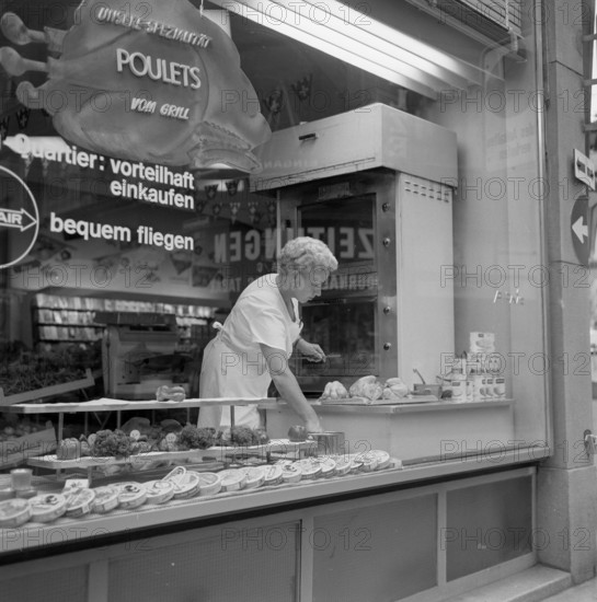 Butcher's shop in Zurich, 1956