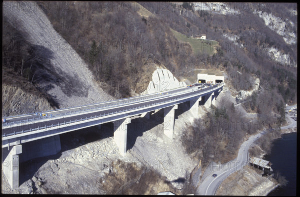 Building site Seelisberg tunnel, 1980