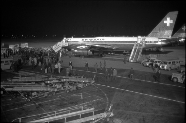 PLO hijacking: Arrival of the Swiss hostages, Kloten Airport 1970