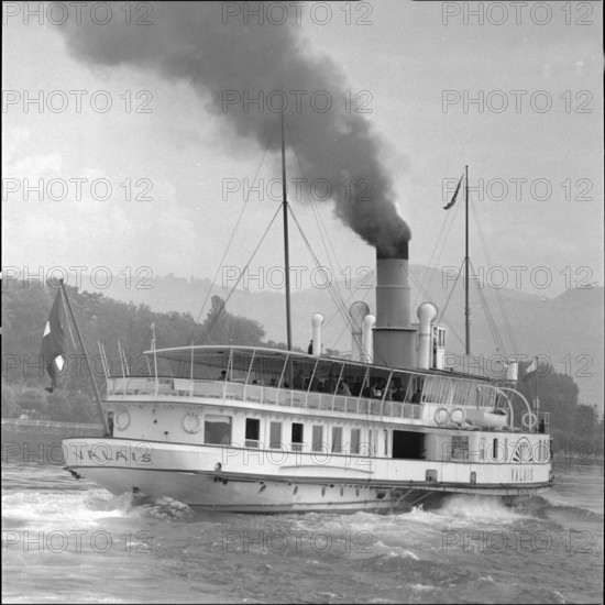 Steamship Valais on Lake Geneva, 1957