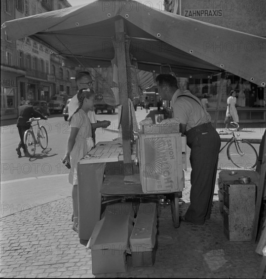 Scene from the Langstrasse in Zurich 1949