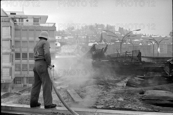 Fire at Lucerne main station 1971