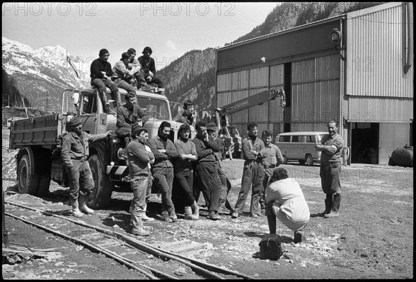 Ceremony; Beginning of the Gotthard tunnel construction works in 1970