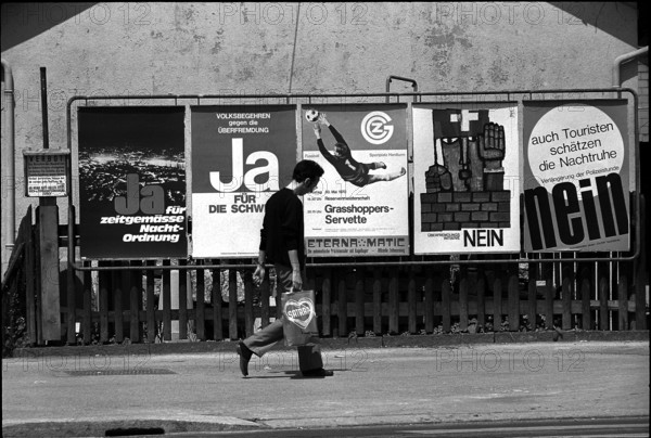 Posters about the Schwarzenbach initiative, 1970