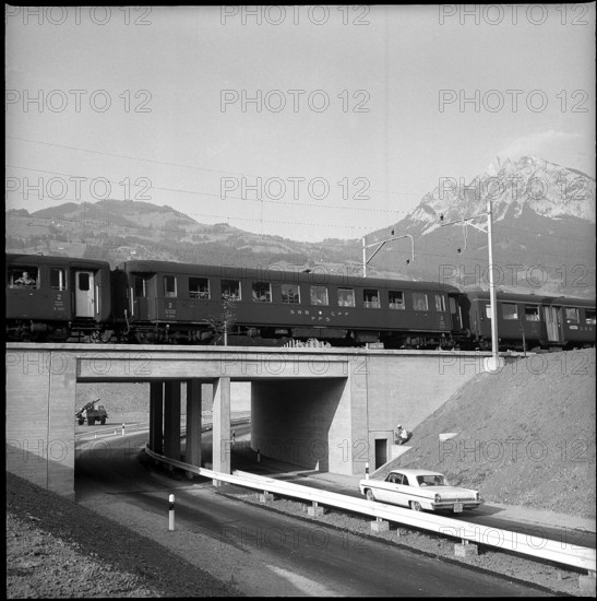 New overbridge for Gotthard road at Seewen 1964