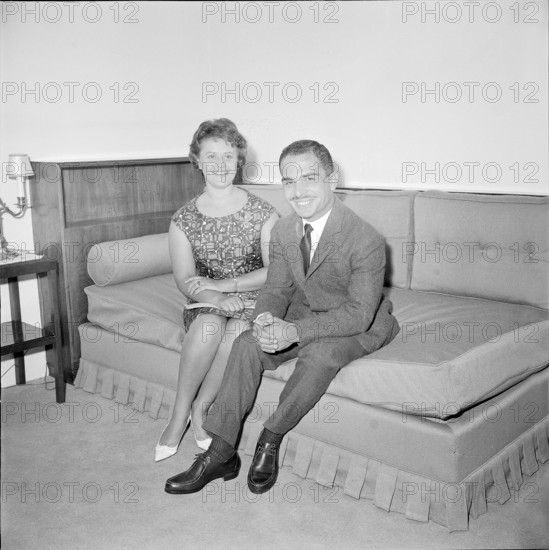 King Hussein of Jordan with his wife Muna, 1962