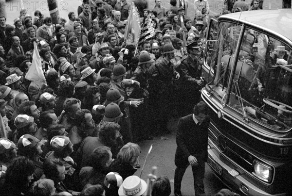 International match Switzerland - Italy 1972: Arrival of the Italian team