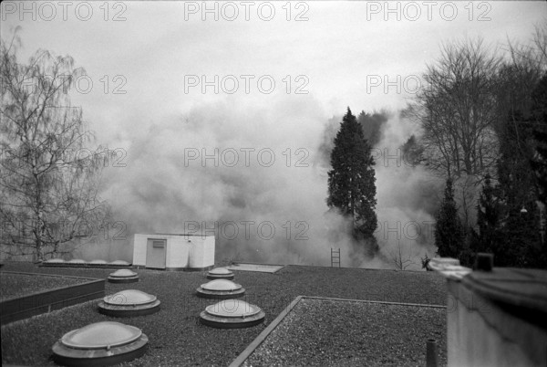 Demolition of the Dolder Waldhaus Hotel in Zurich in 1972