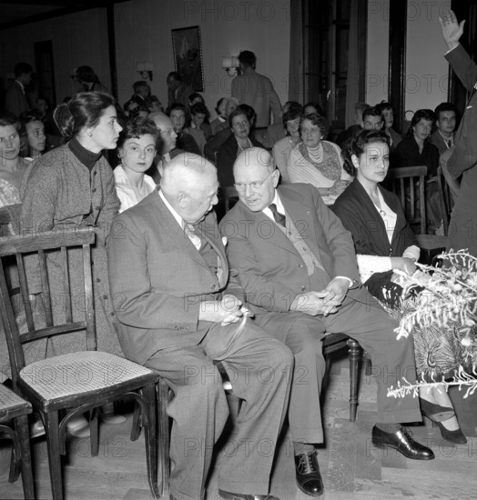 Former federal councilor Eduard von Steiger, Pablo Casals and his future wife Martita Montanez, 1956