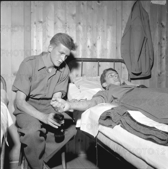Recruits during Blood Donation, 1955