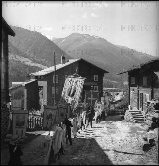 Assumption of the Virgin Mary Procession in the Valais, 1941
