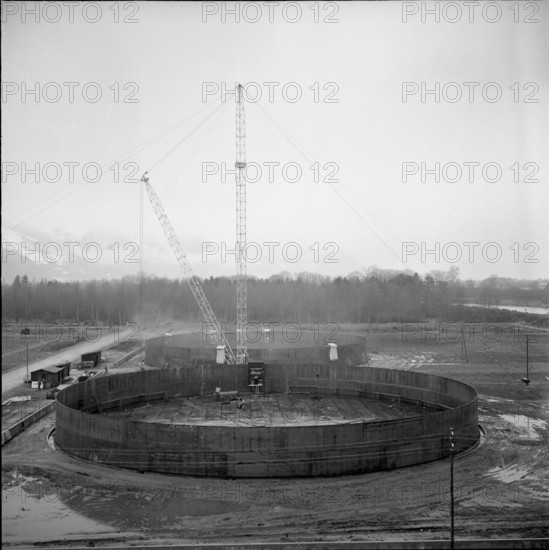 Collombey, refinery under construction; 1961