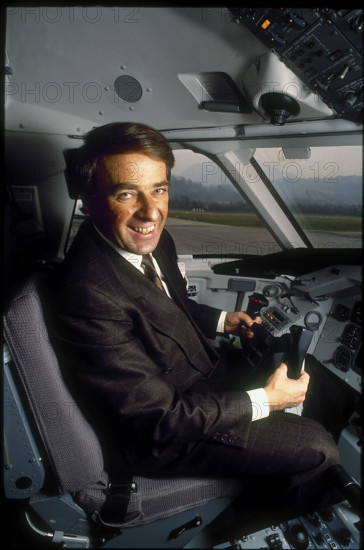 Adolf Ogi opening Crossair air route Lugano-Rome 1989