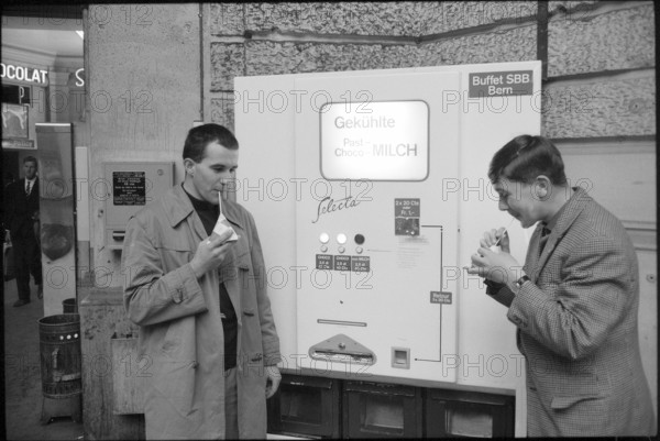 Milk vending machine, 1963