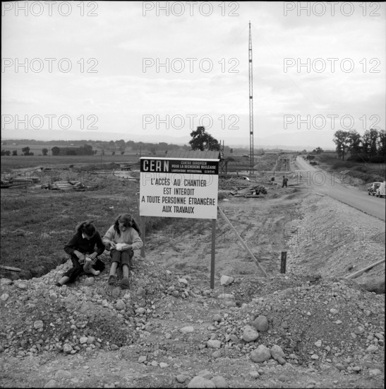 CERN: driveway to the building site near Meyrin 1954