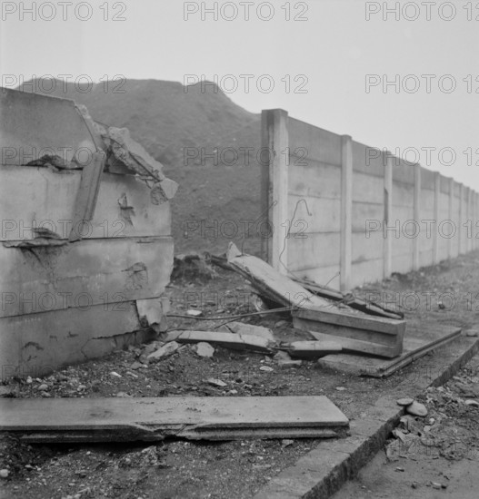 WW 2: projectile impacts in Rhine port, Basel 1944.