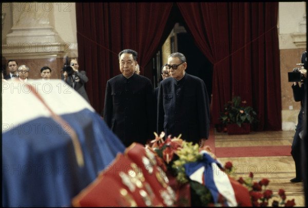Hua Kuo-Feng at the state funeral of Josip Broz Tito in 1980