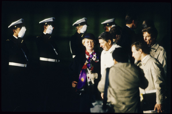 American-Soviet summit in Reykjavik 1986: Arrival of Ronald Reagan