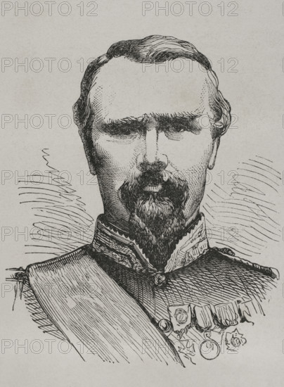 Pierre-Louis Charles de Failly (1810-1892). French general. Portrait. Engraving. ""Historia de la Guerra de Francia y Prusia"" (History of the War between France and Prussia). Volume I. Published in Barcelona, 1870.