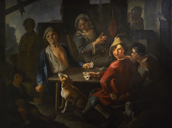 Giacomo Francesco Cipper (1664-1736). Austrian painter. The Cardsharps. Oil on canvas. Ala Ponzone Civic Museum, Cremona, Italy.