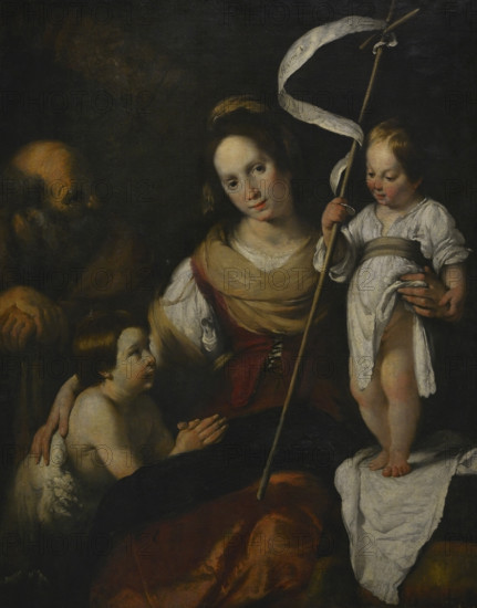 Bernardo Strozzi (1581-1644). Italian painter. Holy Family with the Infant Saint John the Baptist. Oil on canvas. Ala Ponzone Civic Museum, Cremona, Italy.
