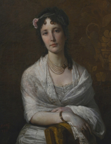 Giovanni Bergamaschi (1828-1903). Italian painter. Portrait of Fanny Mina Rizzi, 1875. Encaustic on canvas. Ala Ponzone Civic Museum, Cremona, Italy.